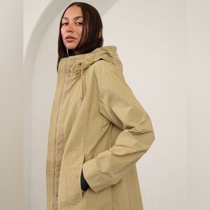 Athleta XL Everywhere Anorak Rain Jacket Flax Beige Rain Coat Windbreaker